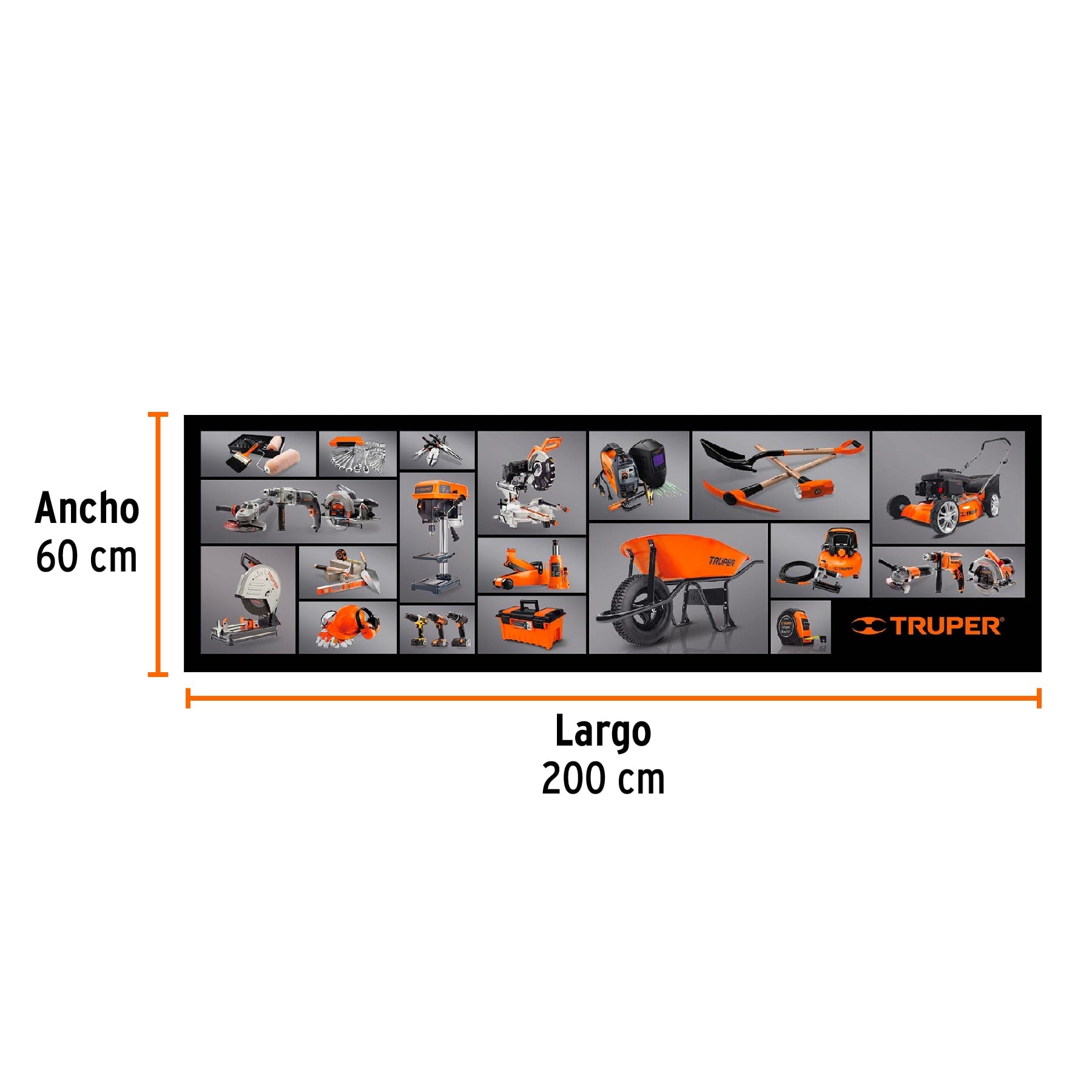 Cubremostrador de vinil 200 x 60 cm, Truper VIMOS-2 60145 MM3