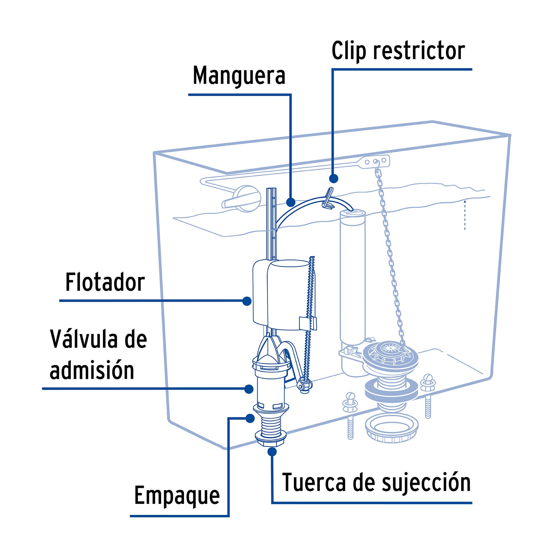 Válvula de llenado con flotador compacto, Foset VW-103 48444 MM0