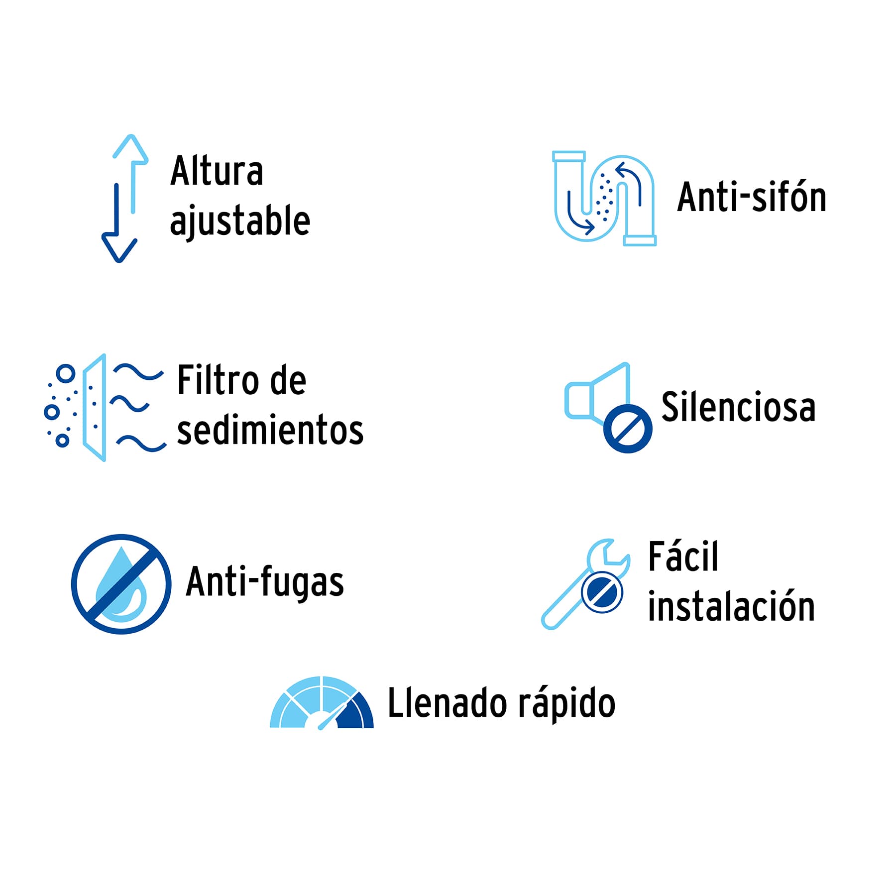 Válvula de llenado con ajuste de altura para WC, Foset VW-207 46285 MM0