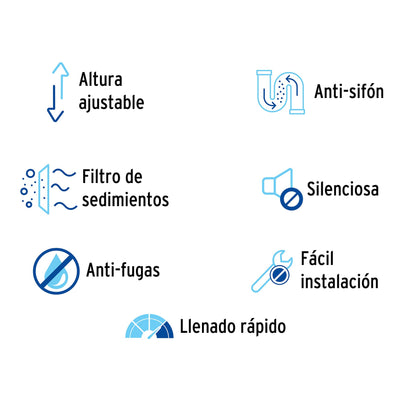 Válvula de llenado con ajuste de altura para WC, Foset VW-207 46285 MM0