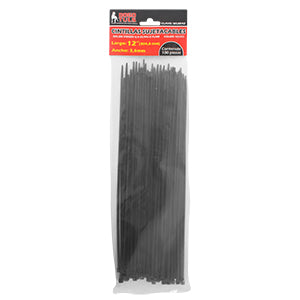 CINTILLA SUJETACABLE 12" COLOR NEGRO CON 100 PZ