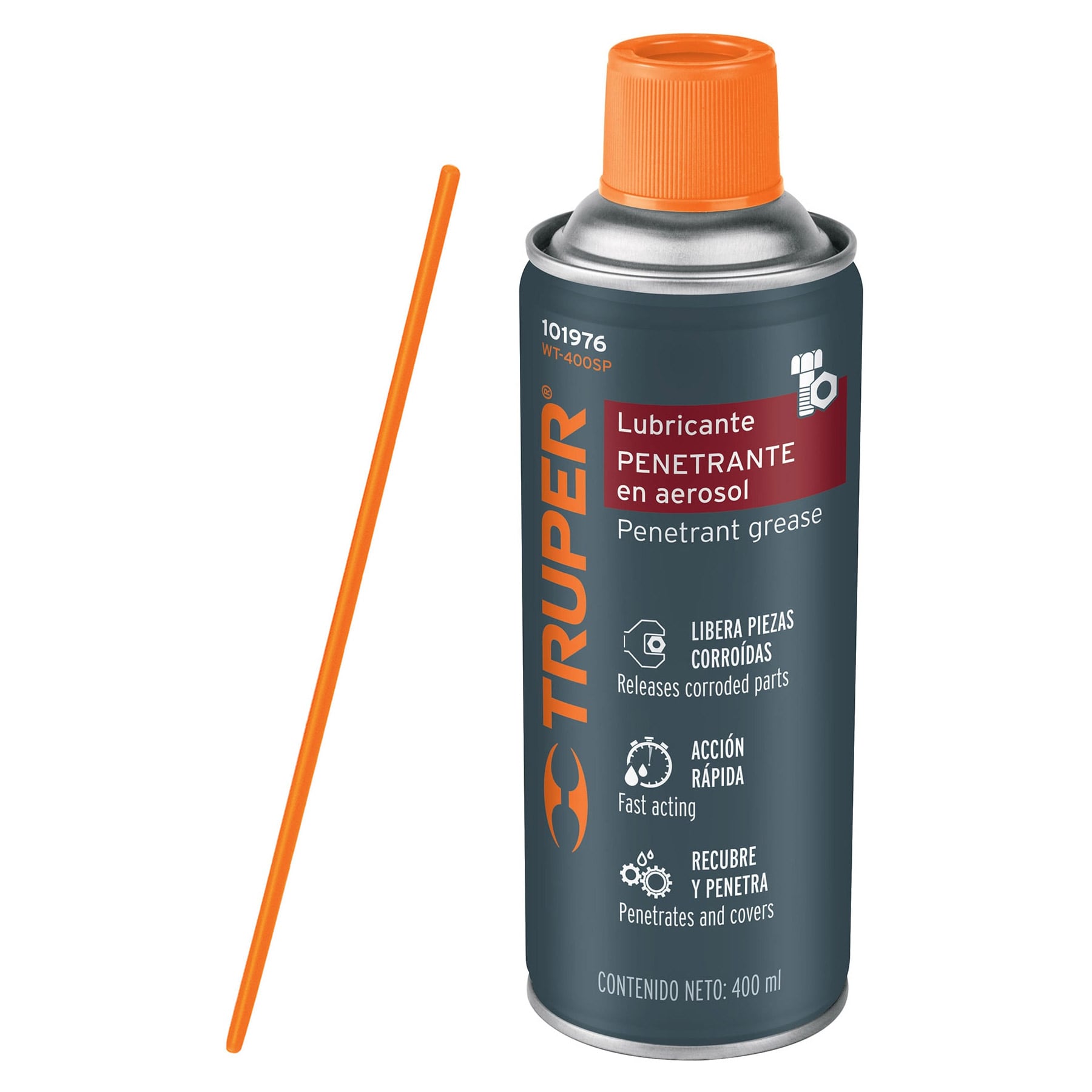 Lubricante penetrante en aerosol 400 ml, Truper WT-400SP 101976 MM00