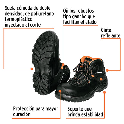 Bota de seguridad negra, #26 dieléctrica antifatiga, Truper ZC-426N 15493 MM0