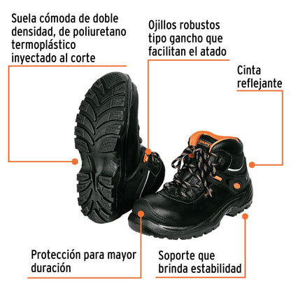 Bota de seguridad negra, #30 dieléctrica antifatiga, Truper ZC-430N 15537 MM0