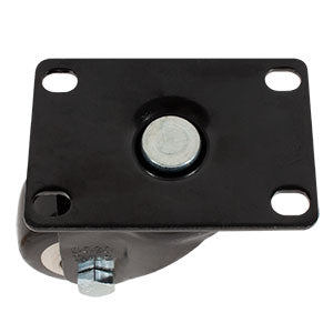 RODAJA DE PVC NEGRO GIRATORIA CON PLACA 2-1/2"