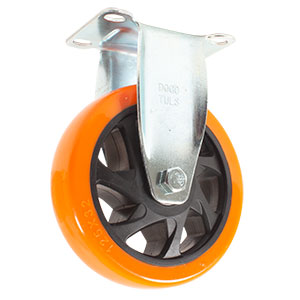 RODAJA DE PVC NARANJA FIJA CON PLACA 5"