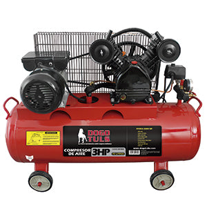 COMPRESOR DE AIRE CON BANDA LUBRICADO MOTOR 3HP CAPACIDAD 70 LITROS 