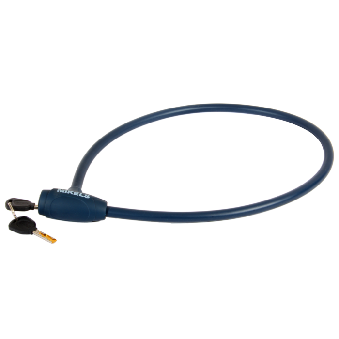 Cable candado con llaves, color azul marino (1 mt) 