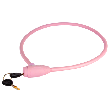 Cable candado con llaves, color rosa ( 1 mt)