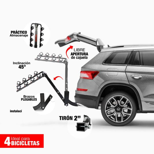 Rack Para 4 Bicicletas Montaje en Tirón 60Kg